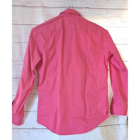 NWT Strellson Swiss Cross Men Shirt Pink Cotton Button Down Long Sleeve Size XL - Picture 2 of 12